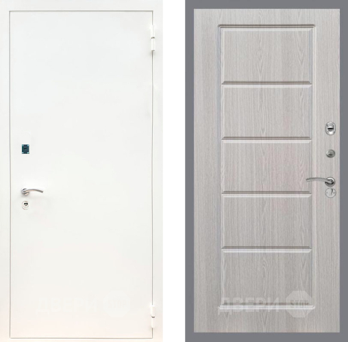 Входная металлическая Дверь Рекс (REX) 1А Белая шагрень FL-39 Беленый дуб в Электроуглях