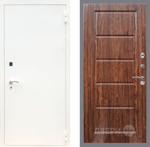 Входная металлическая Дверь Рекс (REX) 1А Белая шагрень FL-39 орех тисненый в Электроуглях