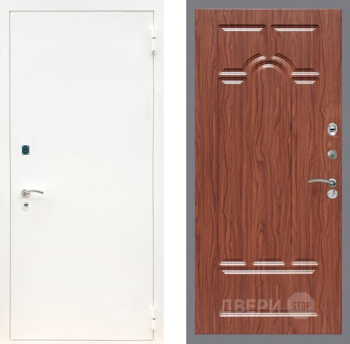 Дверь Рекс (REX) 1А Белая шагрень FL-58 орех тисненый в Электроуглях