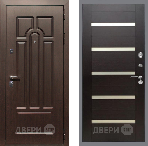 Входная металлическая Дверь Рекс (REX) Эврика СБ-14 стекло белое венге поперечный в Электроуглях