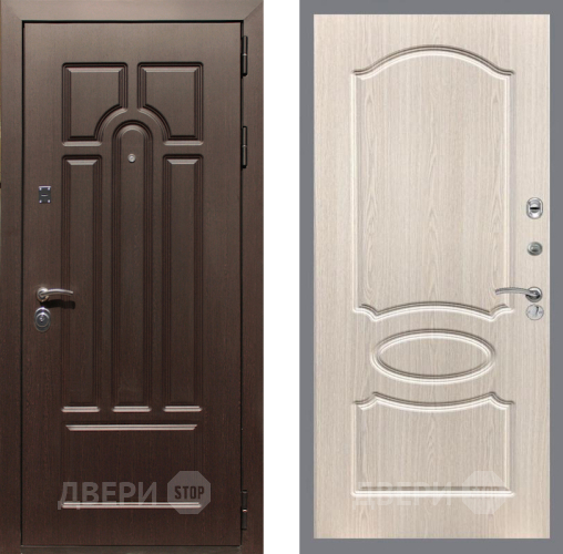 Входная металлическая Дверь Рекс (REX) Эврика FL-128 Беленый дуб в Электроуглях