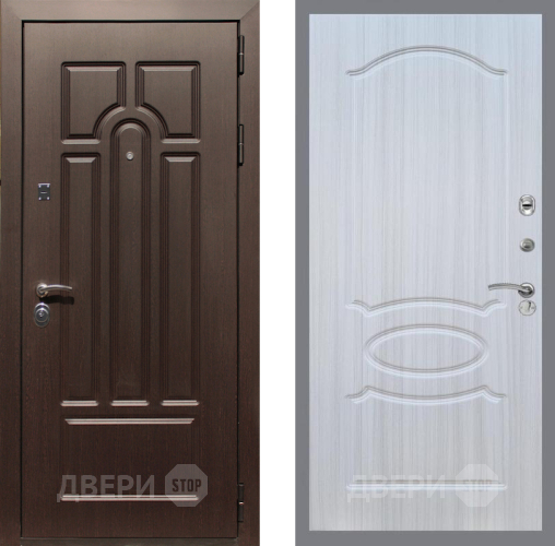 Входная металлическая Дверь Рекс (REX) Эврика FL-128 Сандал белый в Электроуглях