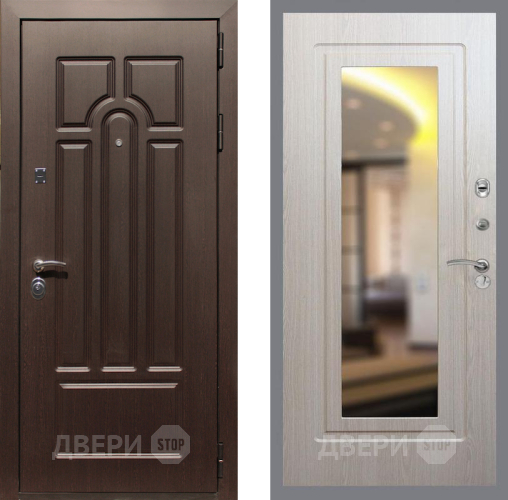 Входная металлическая Дверь Рекс (REX) Эврика FLZ-120 Беленый дуб в Электроуглях