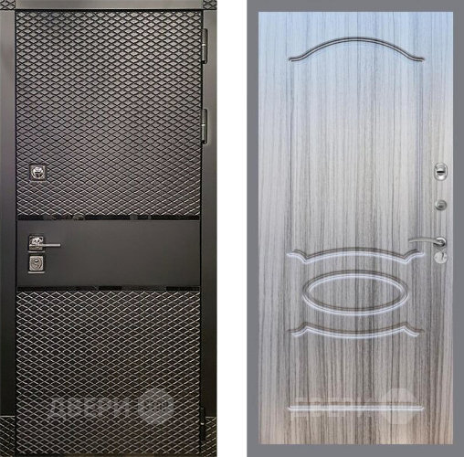 Входная металлическая Дверь Рекс (REX) 15 Черный Кварц FL-128 Сандал грей в Электроуглях