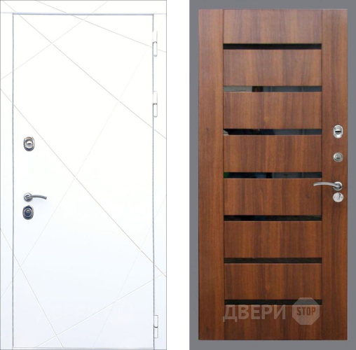 Дверь Рекс (REX) 13 Силк Сноу СБ-14 стекло черное Орех бренди в Электроуглях