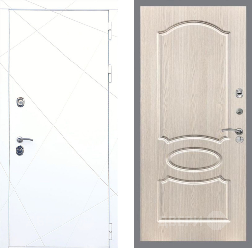 Входная металлическая Дверь Рекс (REX) 13 Силк Сноу FL-128 Беленый дуб в Электроуглях