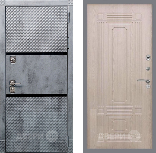 Входная металлическая Дверь Рекс (REX) 15 Бетон Темный FL-2 Беленый дуб в Электроуглях