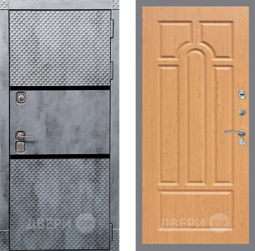 Входная металлическая Дверь Рекс (REX) 15 Бетон Темный FL-58 Дуб в Электроуглях