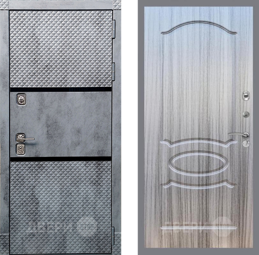 Входная металлическая Дверь Рекс (REX) 15 Бетон Темный FL-128 Сандал грей в Электроуглях