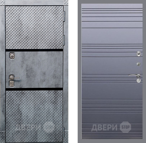 Входная металлическая Дверь Рекс (REX) 15 Бетон Темный Line Силк титан в Электроуглях