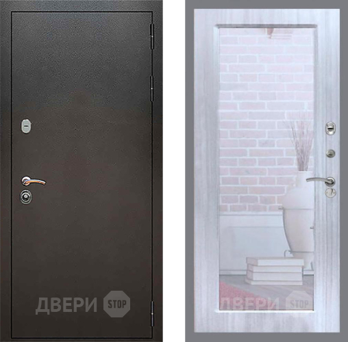 Входная металлическая Дверь Рекс (REX) 5 Серебро Антик Зеркало Пастораль Сандал белый в Электроуглях