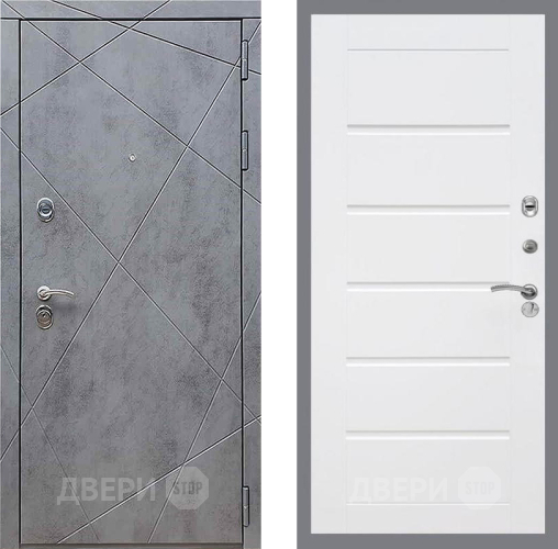 Входная металлическая Дверь Рекс (REX) 13 Бетон Темный Сити Белый ясень в Электроуглях
