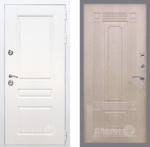 Входная металлическая Дверь Рекс (REX) Премиум-н Силк Сноу FL-2 Беленый дуб в Электроуглях