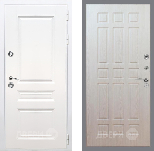 Входная металлическая Дверь Рекс (REX) Премиум-н Силк Сноу FL-33 Беленый дуб в Электроуглях