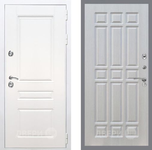 Входная металлическая Дверь Рекс (REX) Премиум-н Силк Сноу FL-33 Лиственница беж в Электроуглях