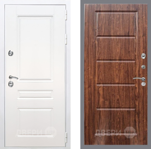 Входная металлическая Дверь Рекс (REX) Премиум-н Силк Сноу FL-39 орех тисненый в Электроуглях