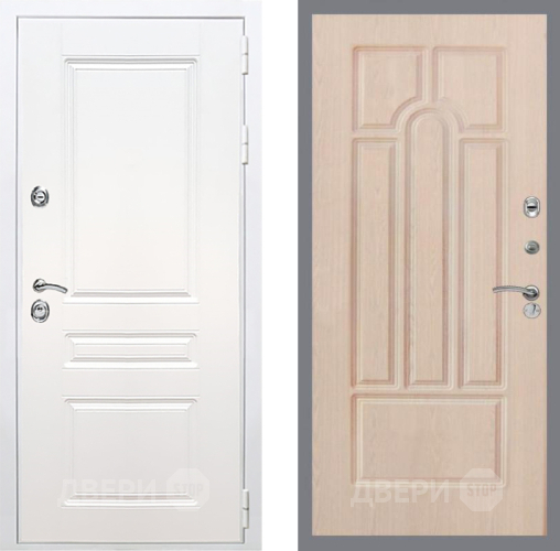 Входная металлическая Дверь Рекс (REX) Премиум-н Силк Сноу FL-58 Беленый дуб в Электроуглях