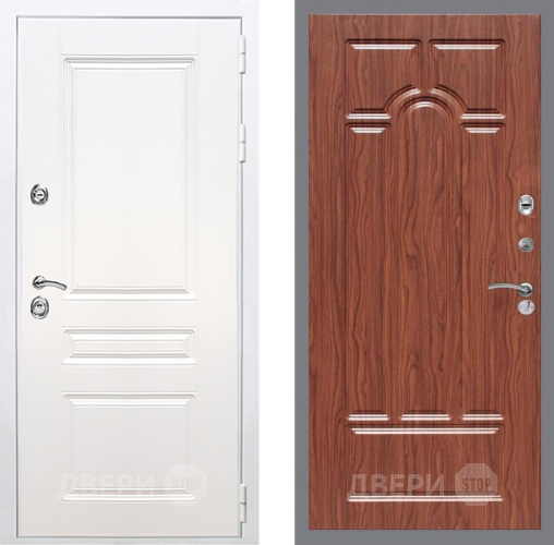 Входная металлическая Дверь Рекс (REX) Премиум-н Силк Сноу FL-58 орех тисненый в Электроуглях