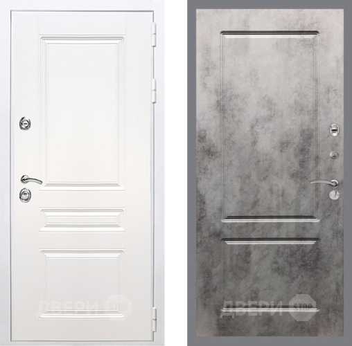 Входная металлическая Дверь Рекс (REX) Премиум-н Силк Сноу FL-117 Бетон темный в Электроуглях