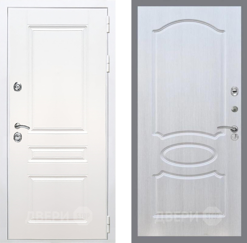 Входная металлическая Дверь Рекс (REX) Премиум-н Силк Сноу FL-128 Лиственница беж в Электроуглях