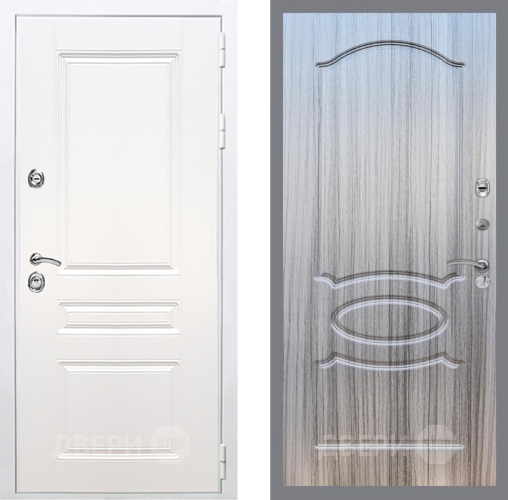 Входная металлическая Дверь Рекс (REX) Премиум-н Силк Сноу FL-128 Сандал грей в Электроуглях