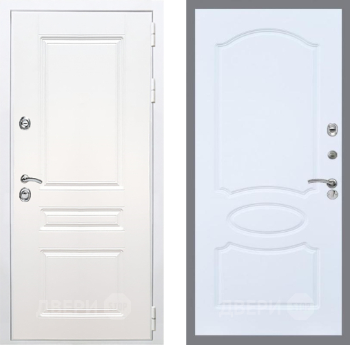 Входная металлическая Дверь Рекс (REX) Премиум-н Силк Сноу FL-128 Силк Сноу в Электроуглях