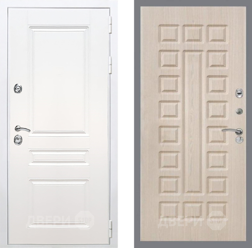 Входная металлическая Дверь Рекс (REX) Премиум-н Силк Сноу FL-183 Беленый дуб в Электроуглях