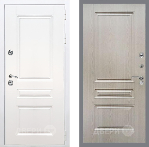 Входная металлическая Дверь Рекс (REX) Премиум-н Силк Сноу FL-243 Беленый дуб в Электроуглях