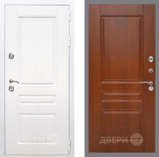 Входная металлическая Дверь Рекс (REX) Премиум-н Силк Сноу FL-243 Итальянский орех в Электроуглях