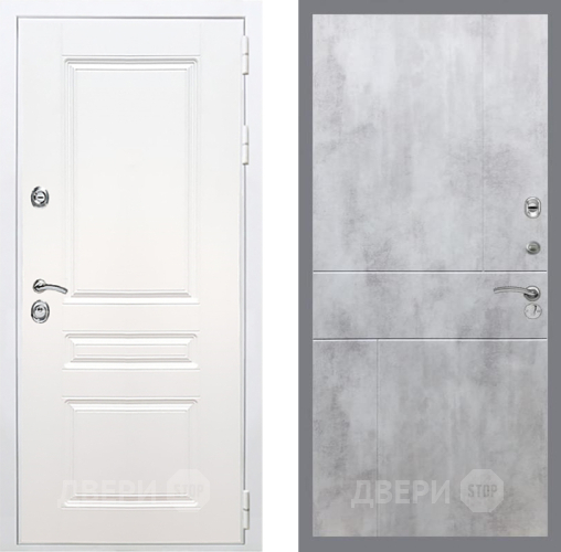 Входная металлическая Дверь Рекс (REX) Премиум-н Силк Сноу FL-290 Бетон светлый в Электроуглях