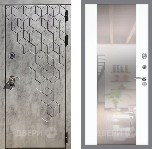 Входная металлическая Дверь Рекс (REX) 23 СБ-16 Зеркало Силк Сноу в Электроуглях