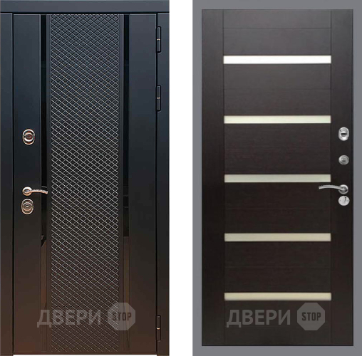 Входная металлическая Дверь Рекс (REX) 25 СБ-14 стекло белое венге поперечный в Электроуглях