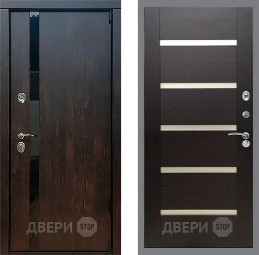 Входная металлическая Дверь Рекс (REX) 26 СБ-14 стекло белое венге поперечный в Электроуглях