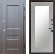 Дверь Престиж TERMO с терморазрывом Классика Зеркало пастораль Бетон светлый 960х2050 мм