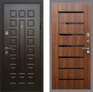 Дверь Рекс (REX) Премиум 3к СБ-14 стекло черное Орех бренди 860х2050 мм