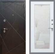 Дверь Рекс (REX) 13 Венге Зеркало Пастораль Белый ясень 960х2050 мм